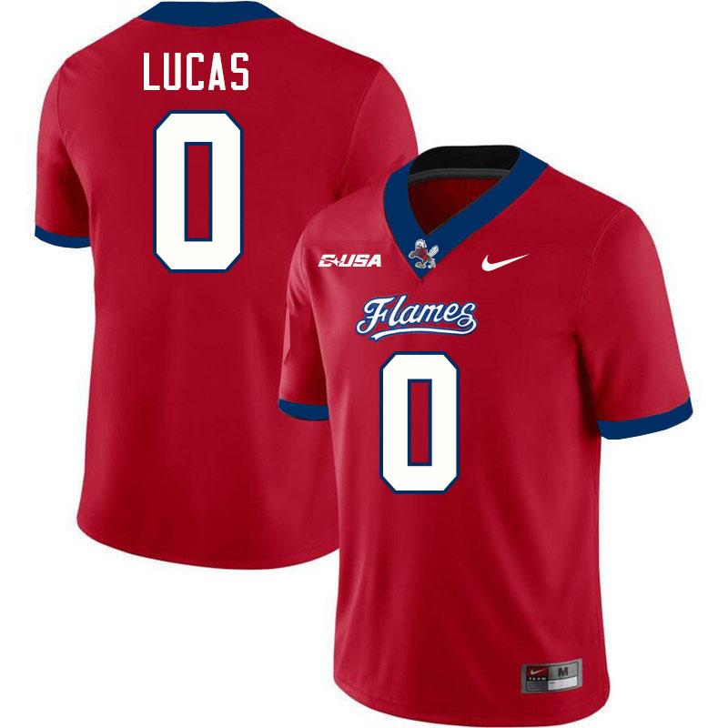 Liberty Flames #0 Billy Lucas College Football Jerseys Stitched-Red